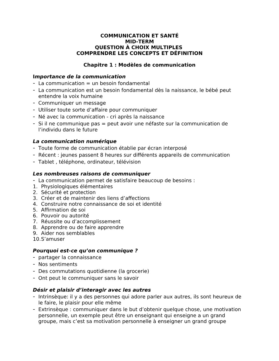 Mid-Term for Communication et Santé