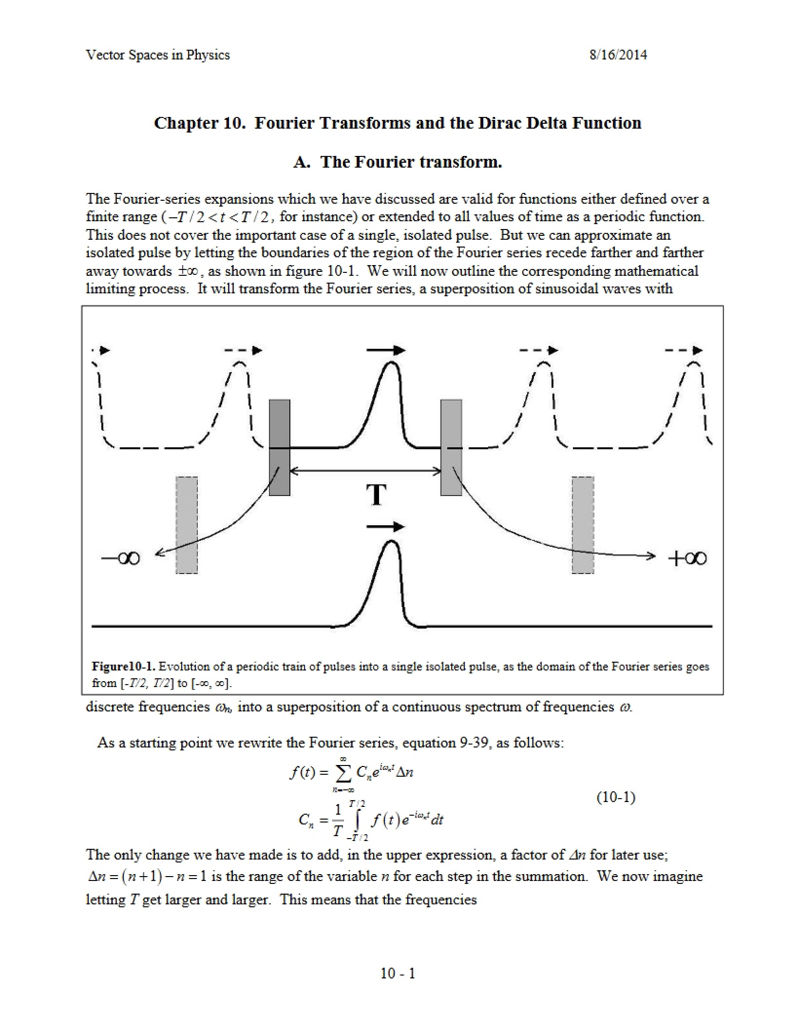 Chapter Ten Dirac Delta Function and Fourier Transforms