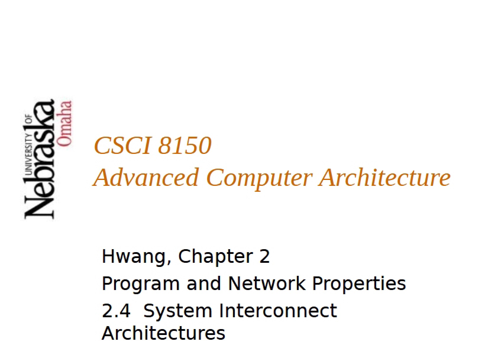 Characteristics of Programs and Networks