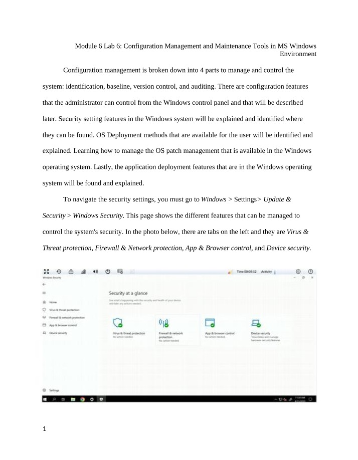 Configuration Management and Maintenance Tools in MS Windows
