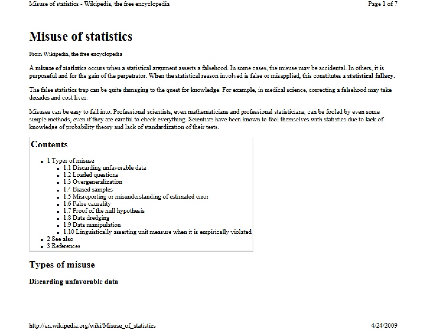 Statistical Misuse