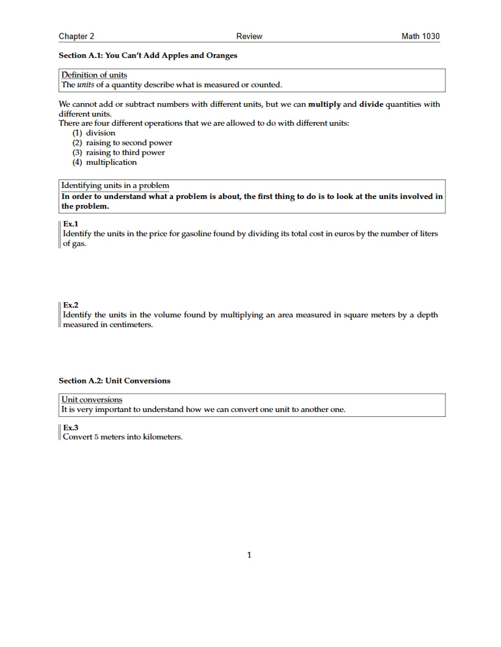 Review Problems for Chapter 2