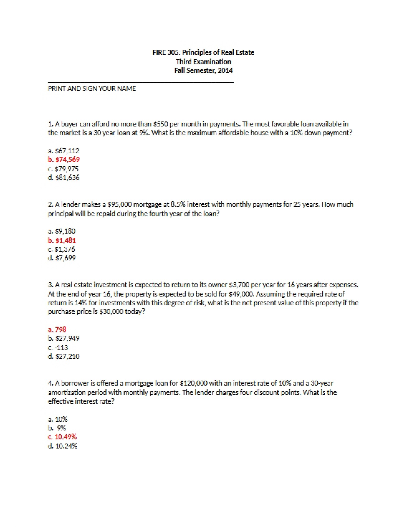 Study Guide for Exam 3