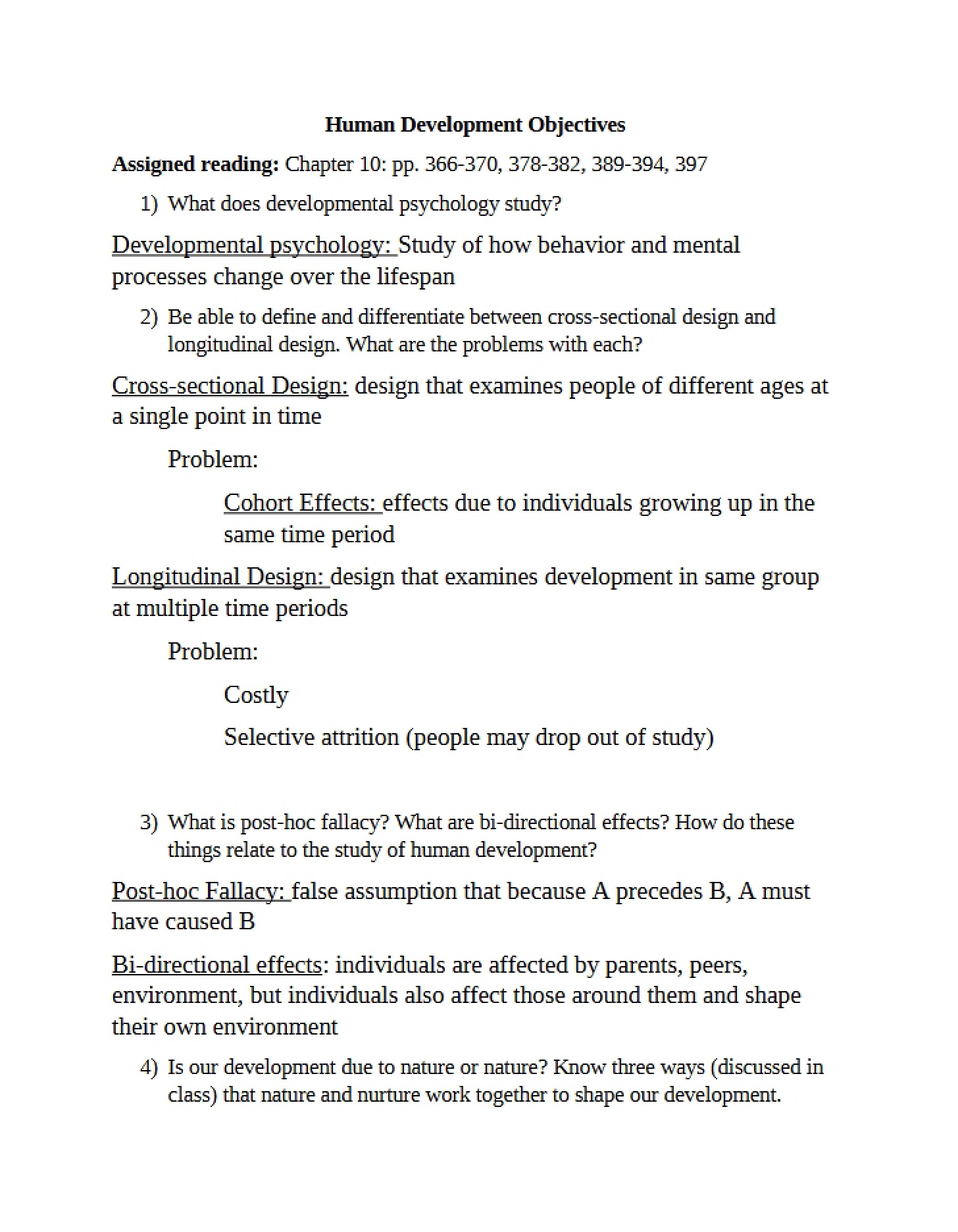 Study of Human Development