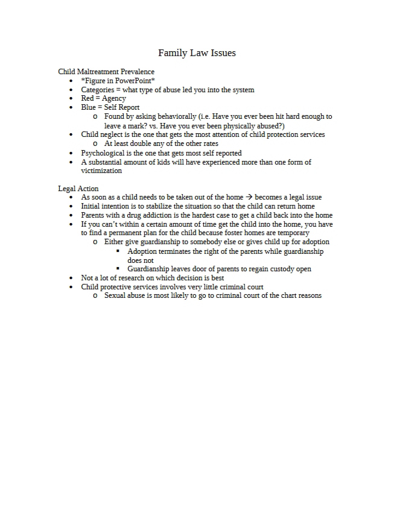 Issues in Family Law