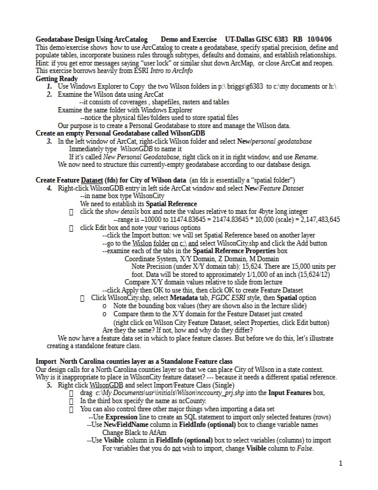 Lecture Notes on GIS Implementation
