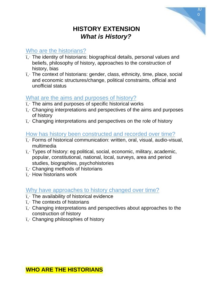 What is History - History Extension