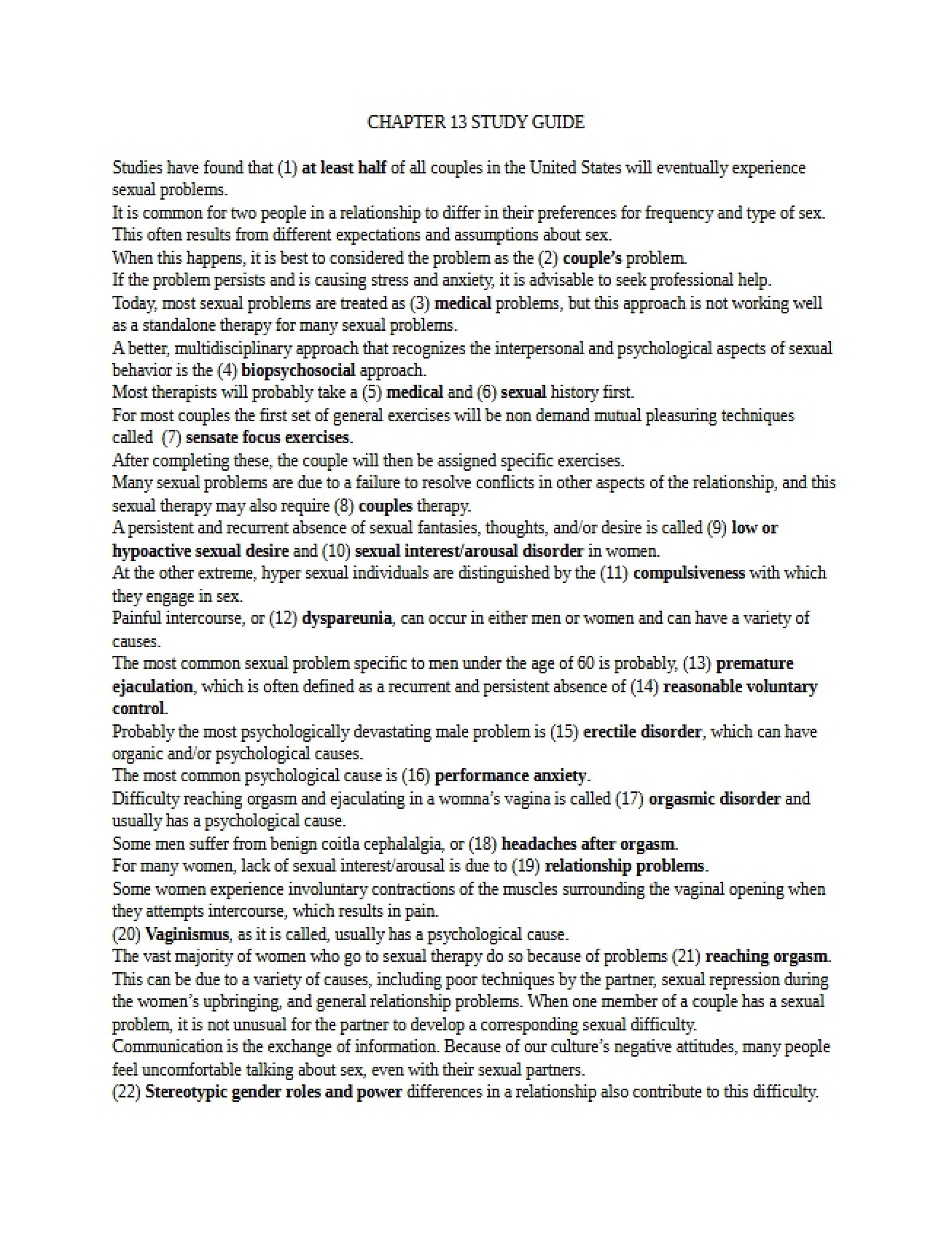 Guide for Studying Chapter Thirteen