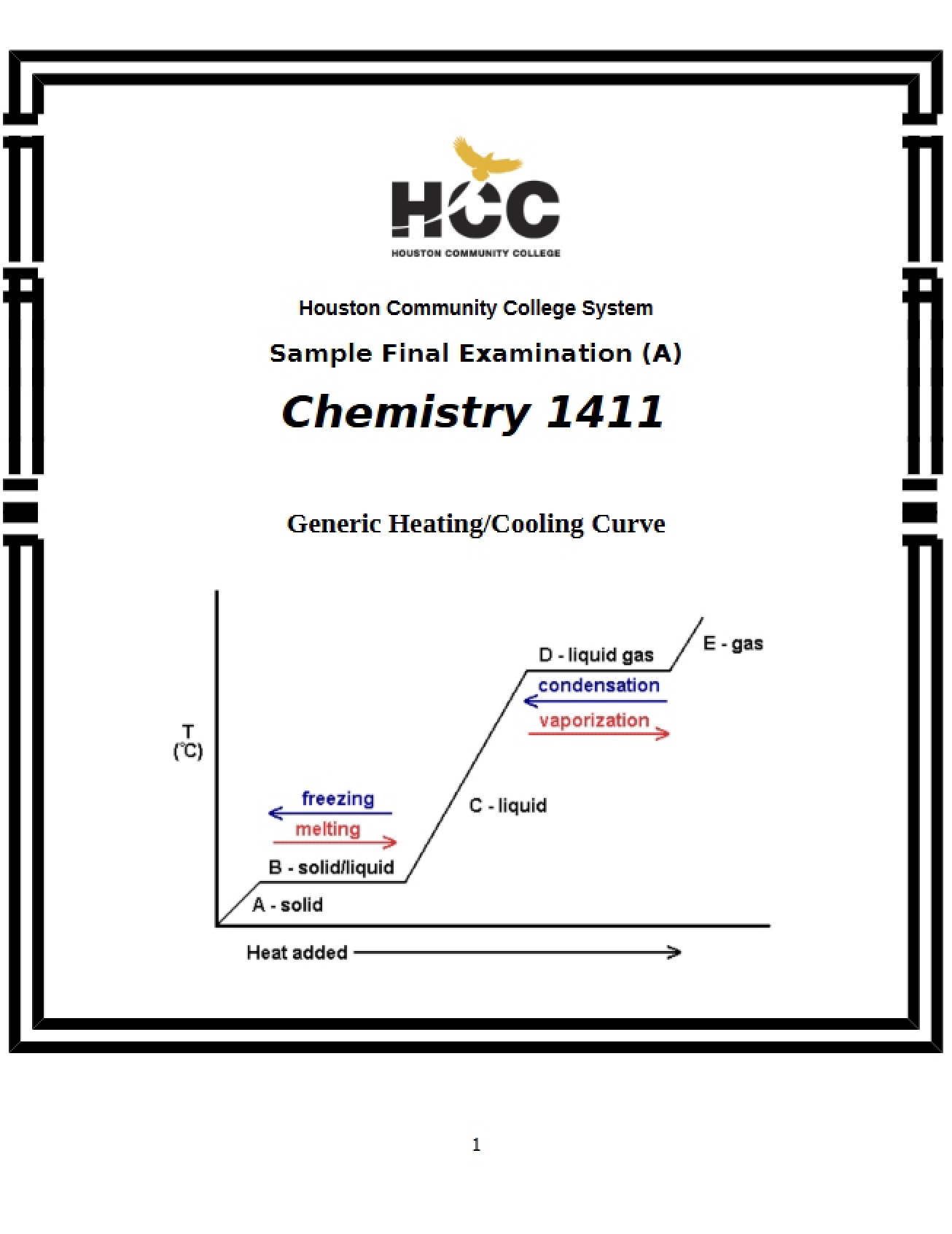 General Chemistry Final Exam Sample