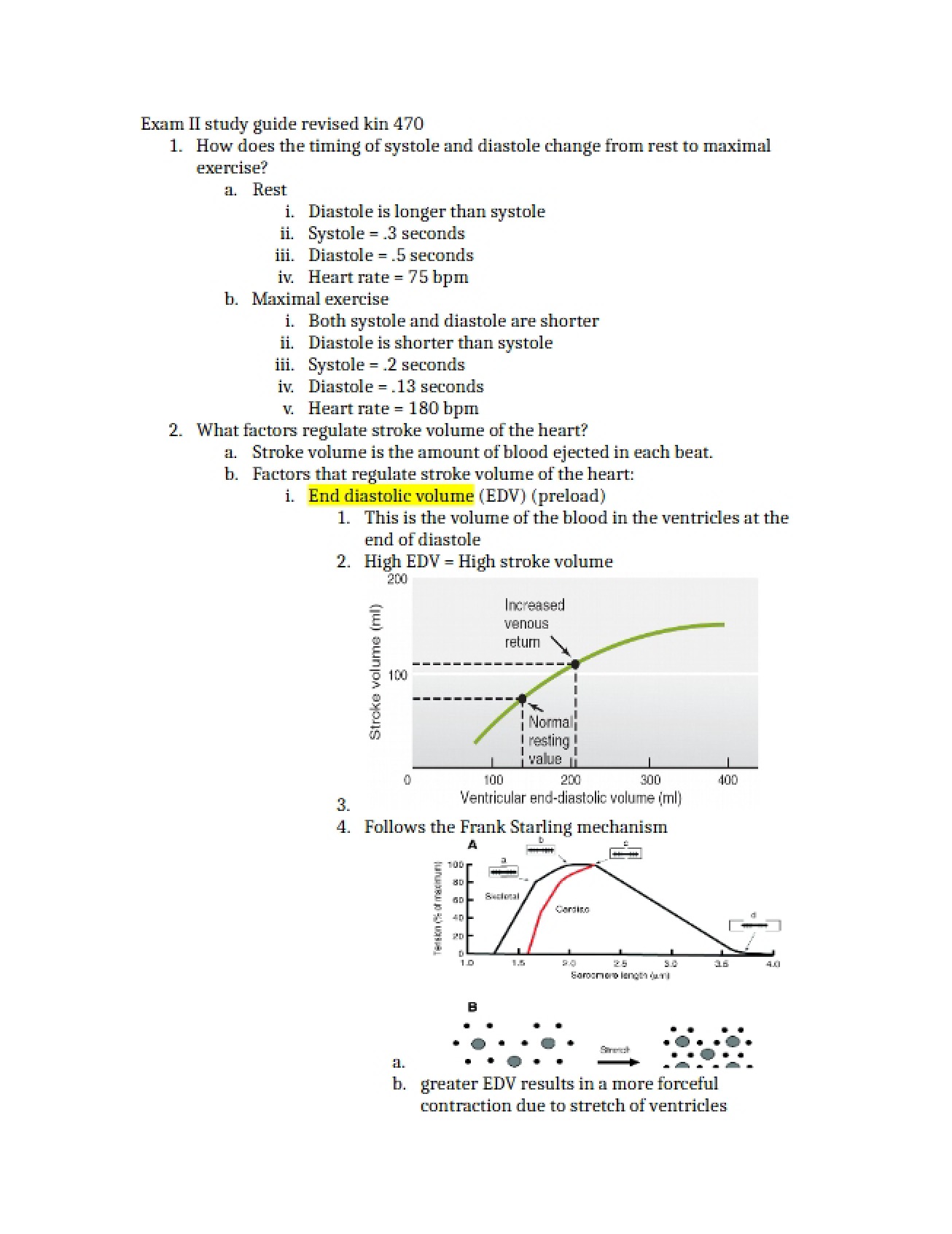 Revised Study Guide for Exam Two