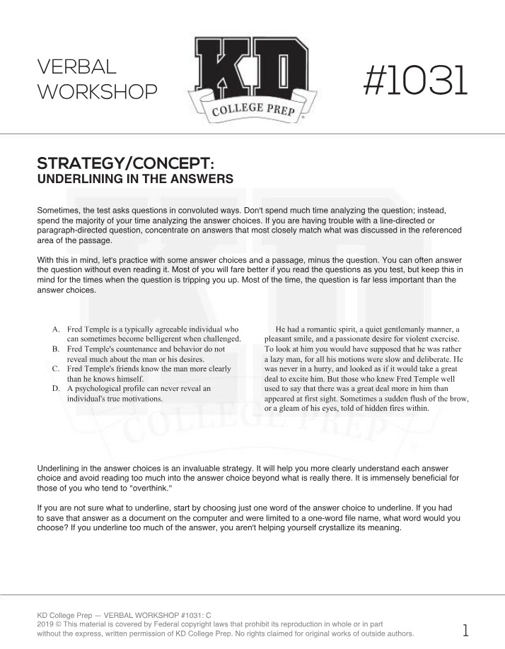 Workshop #1031 - Verbal