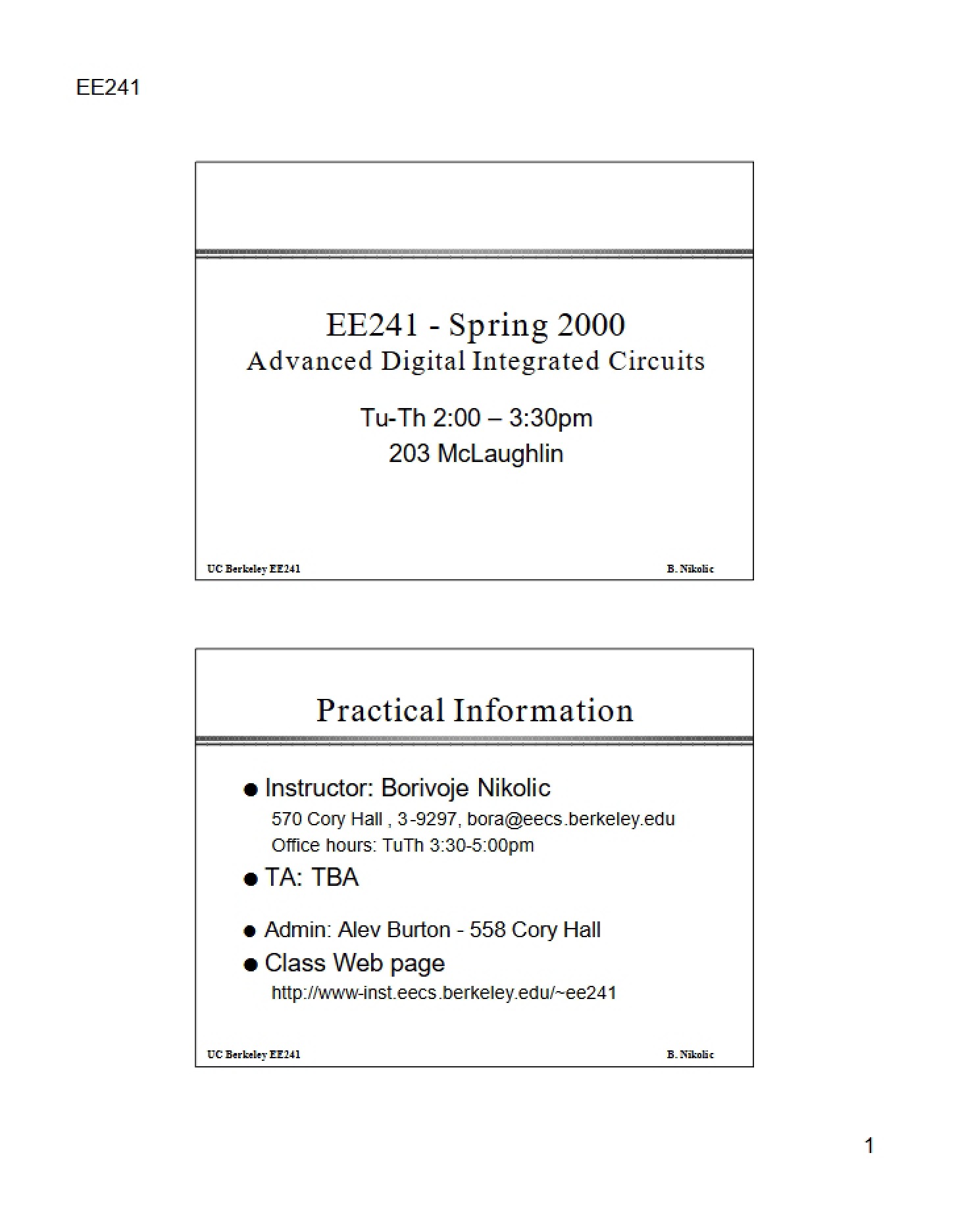 Introduction Lecture One