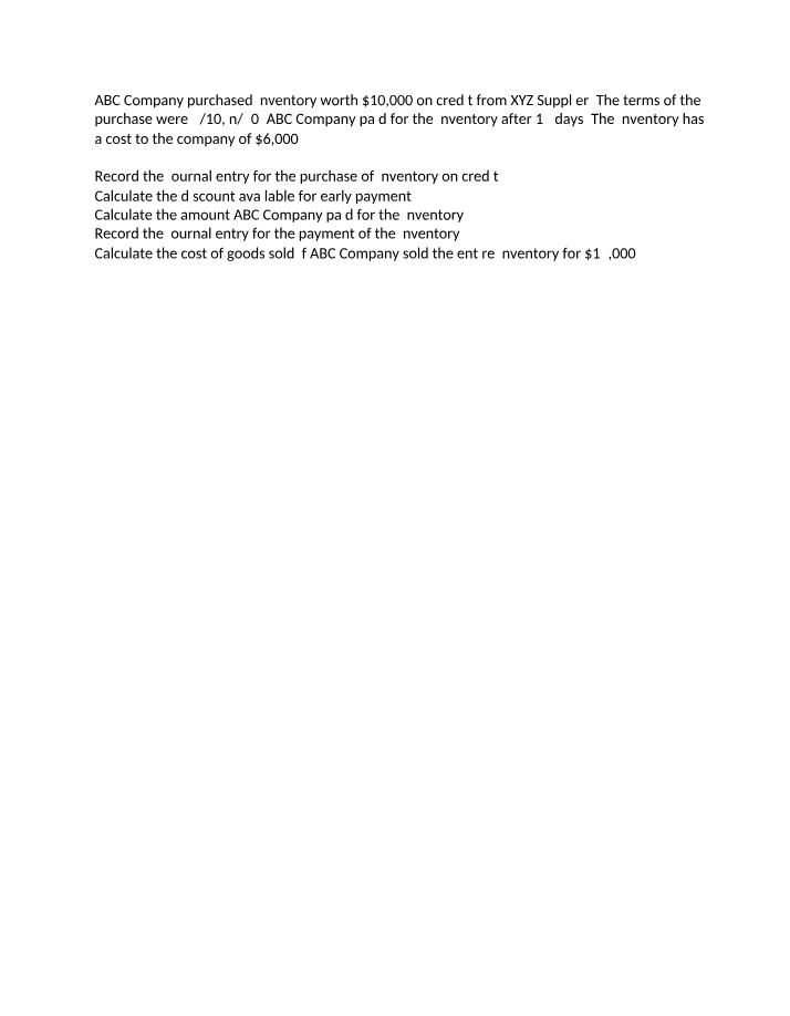 Recording Journal Entries, Discounts, and Costs for ABC