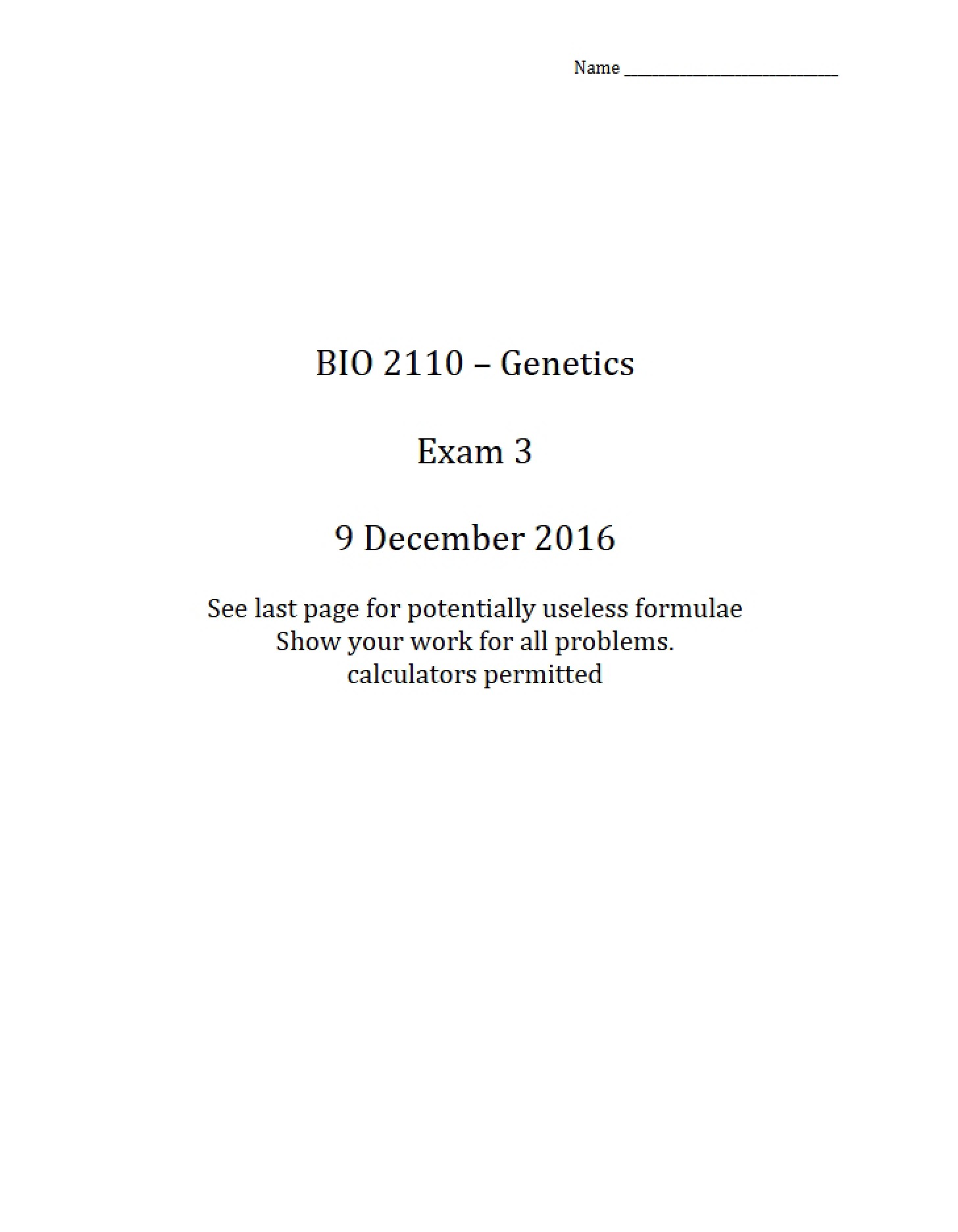 Examination 3