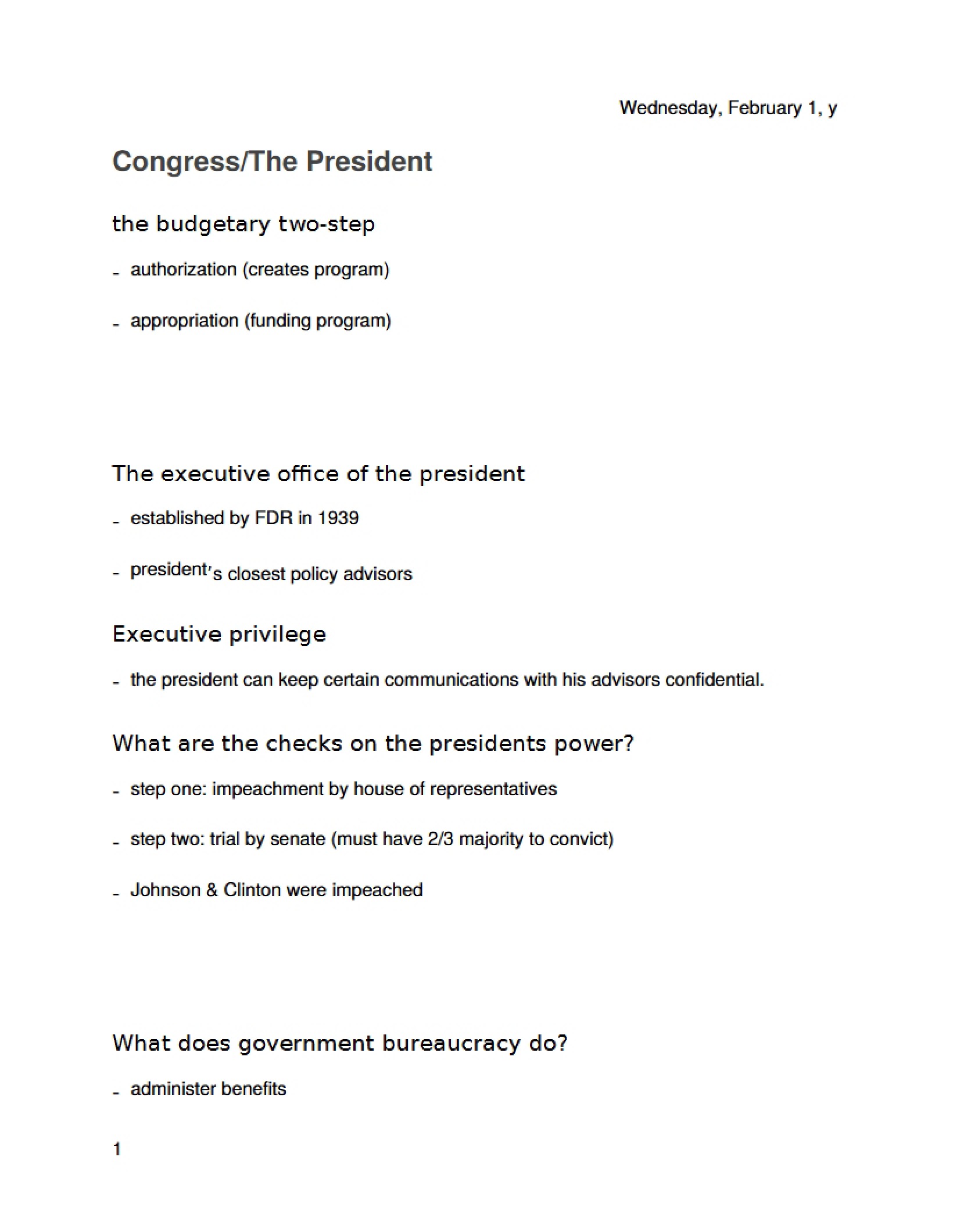 President and Congress