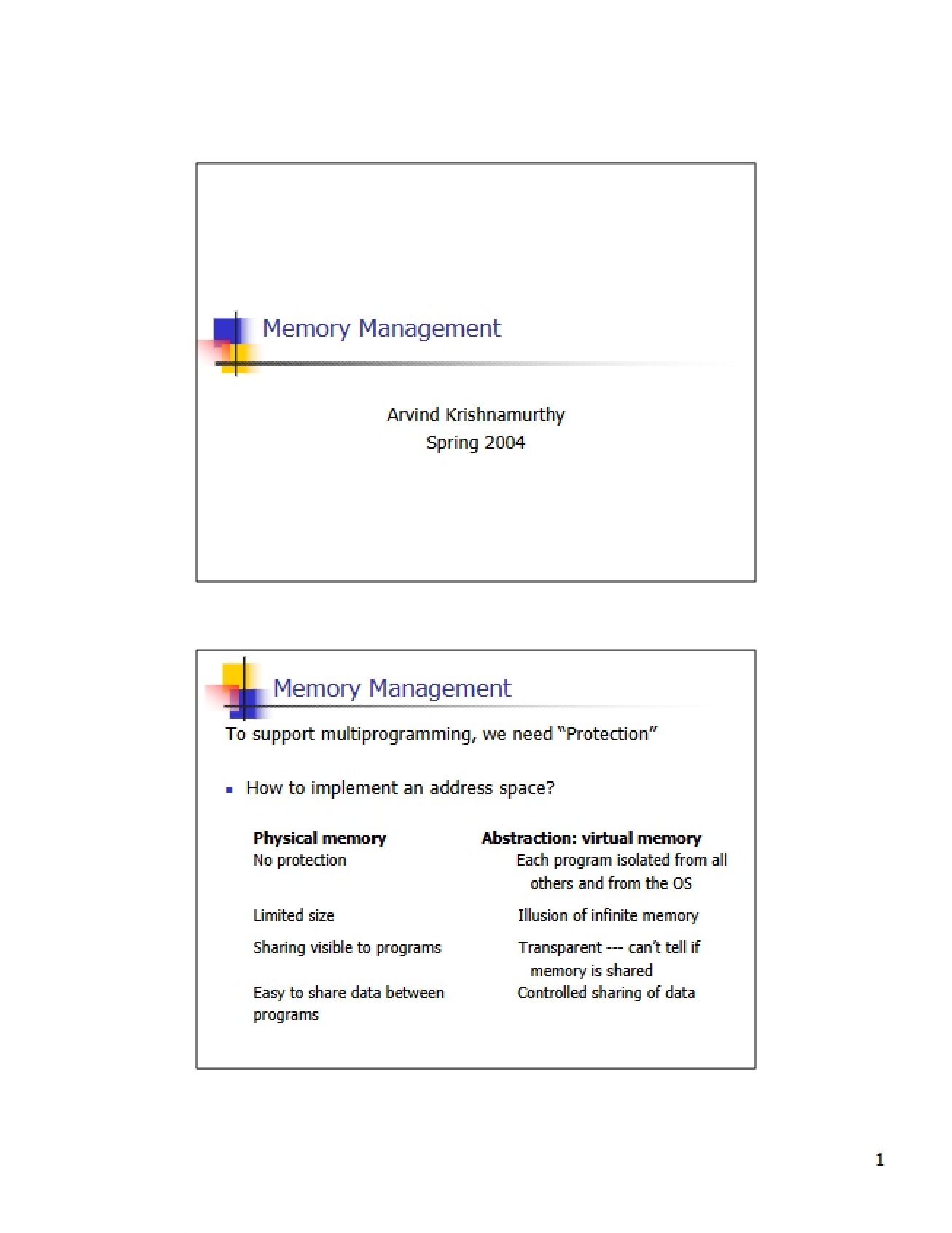 Managing Memory