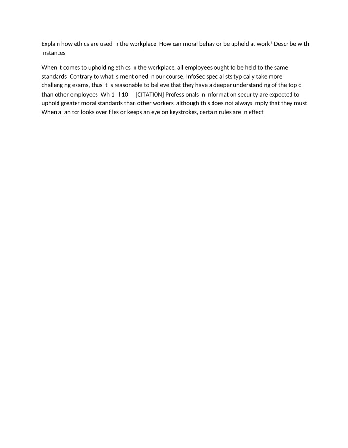 Workplace Ethics - How They Are Used