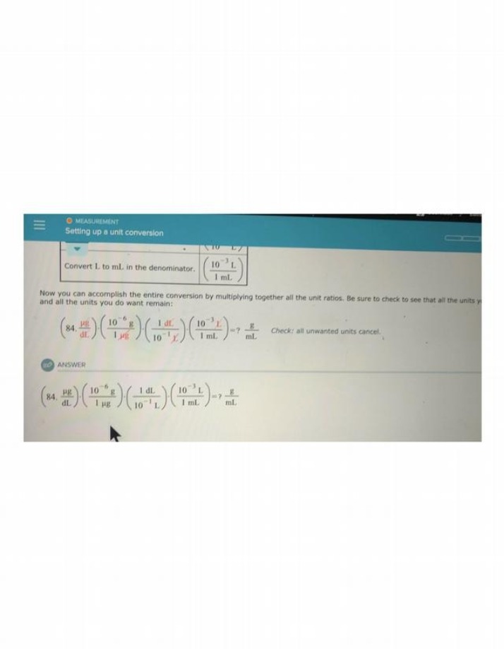 Unit Conversions - Measurement Setup