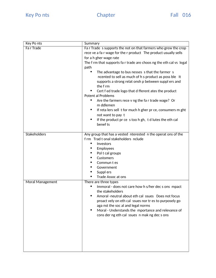 Chapter 3 Key Points