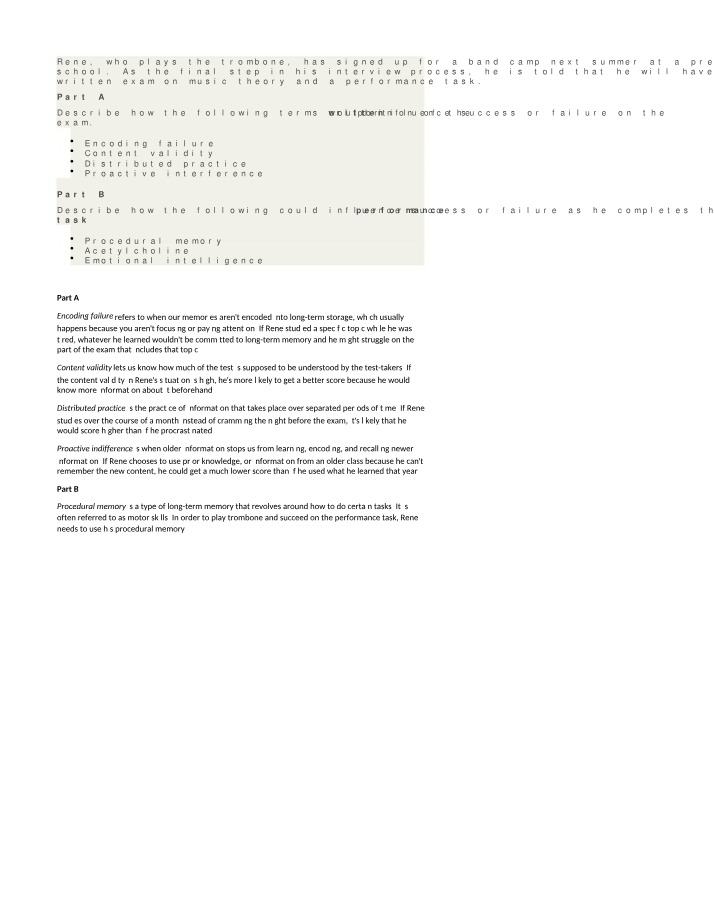 Encoding Failure and Distributed Practice Exam