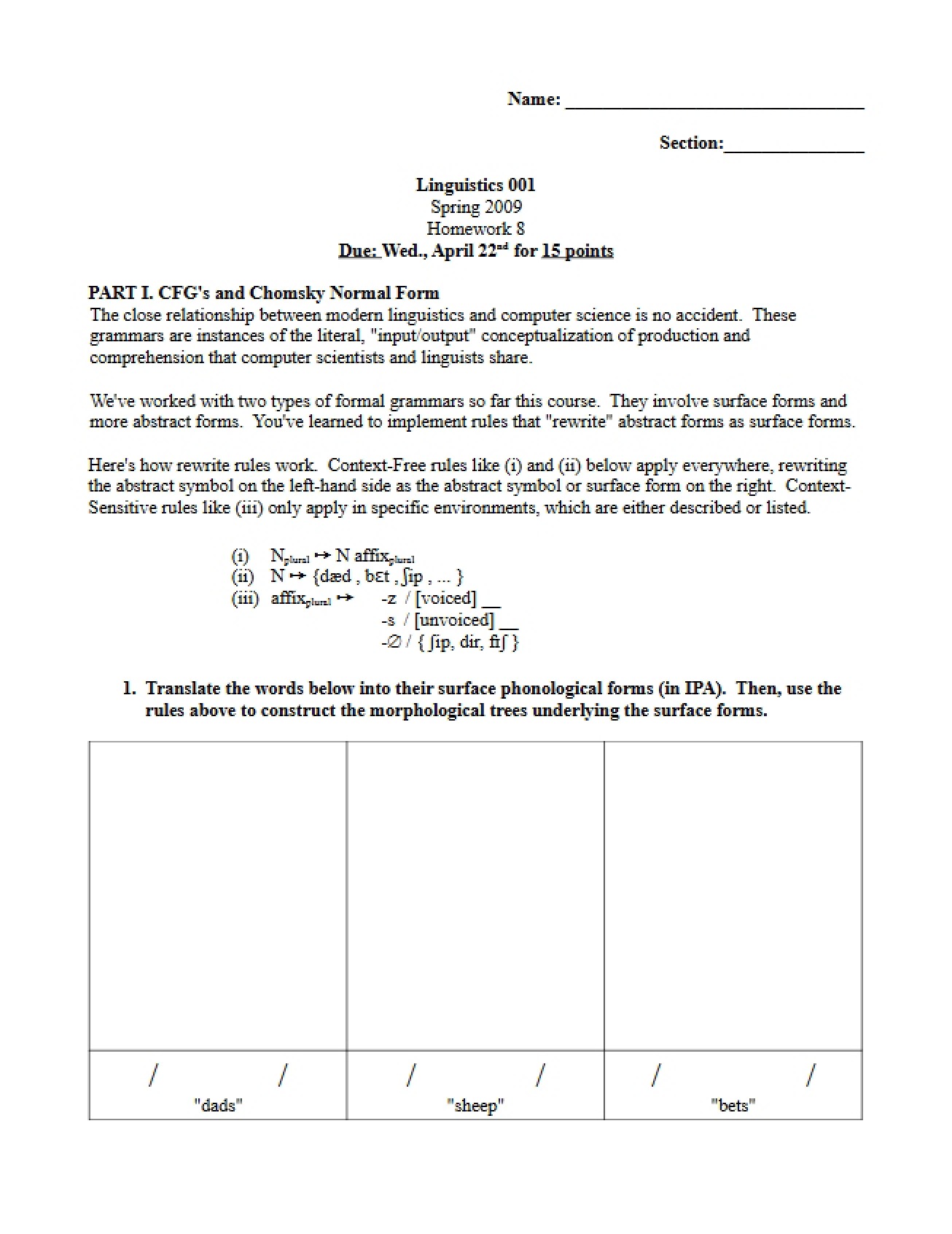 Homework Eight
