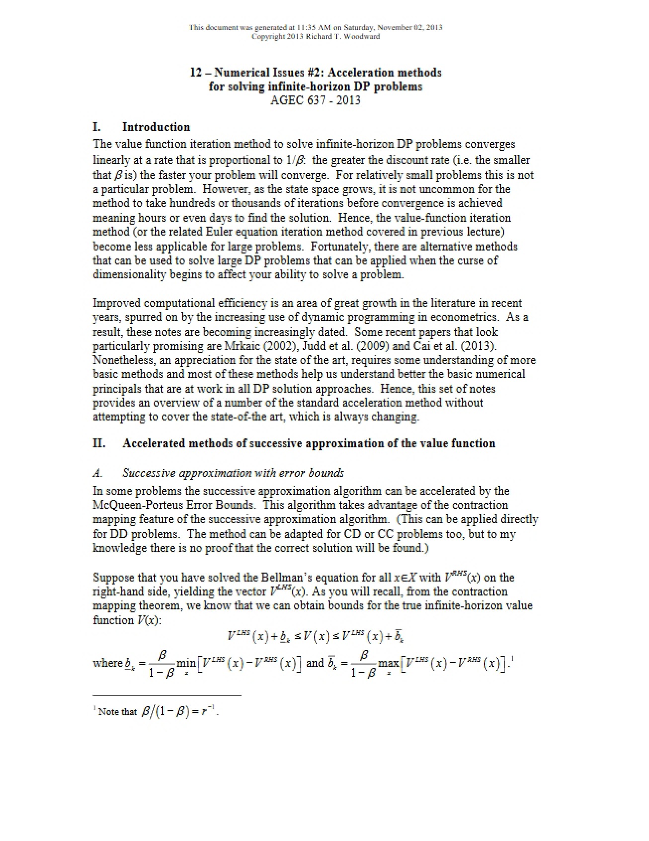 Examination of Numerical Issues in Agribusiness