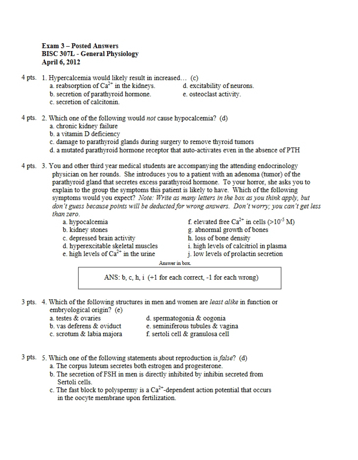Third Exam Spring 2012
