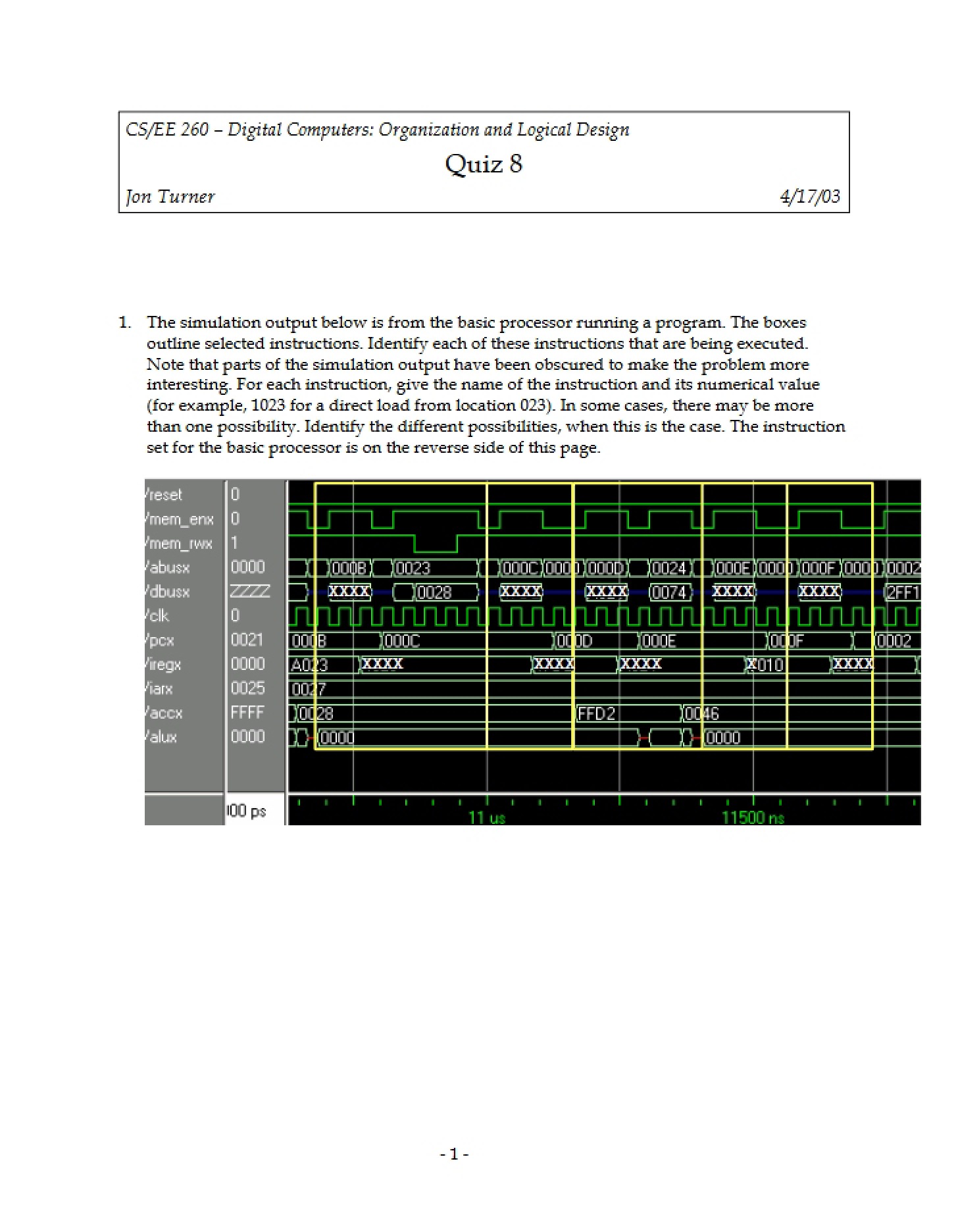 Quiz Eight