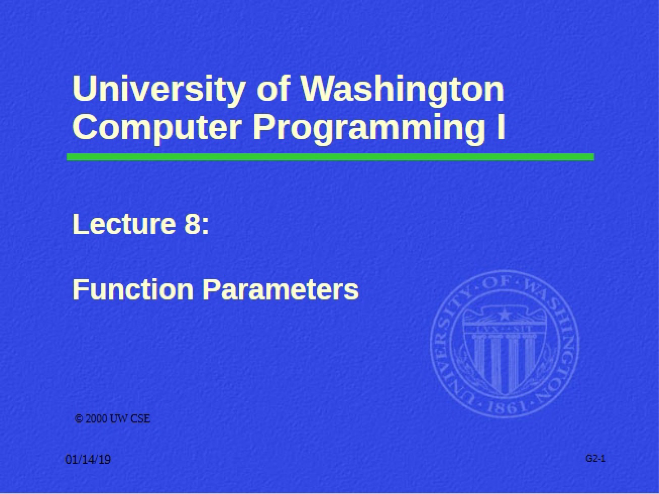 Parameters of Functions