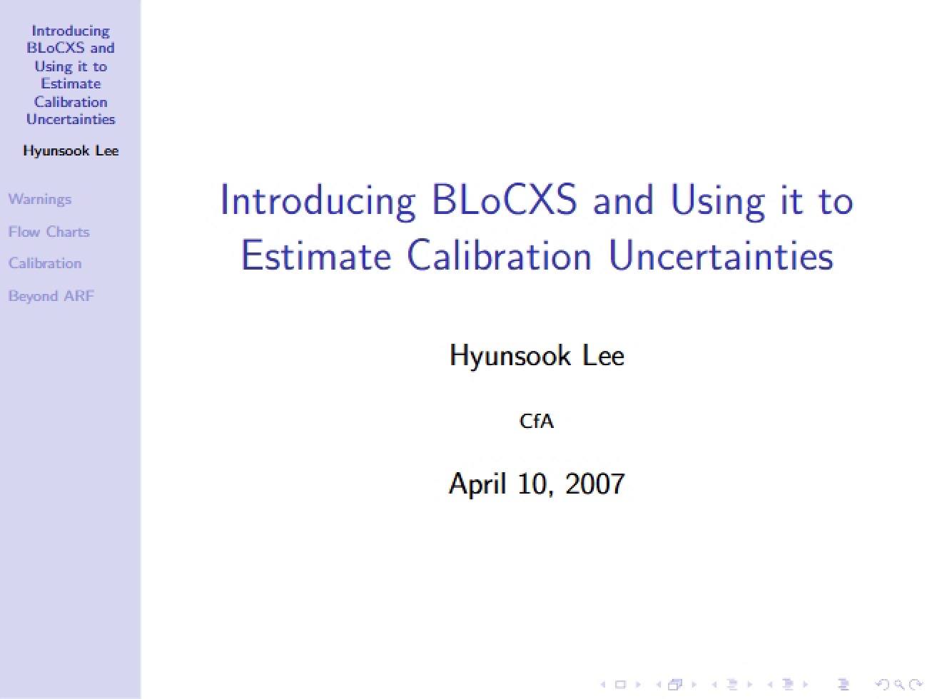 BLoCXS Calibration Uncertainty