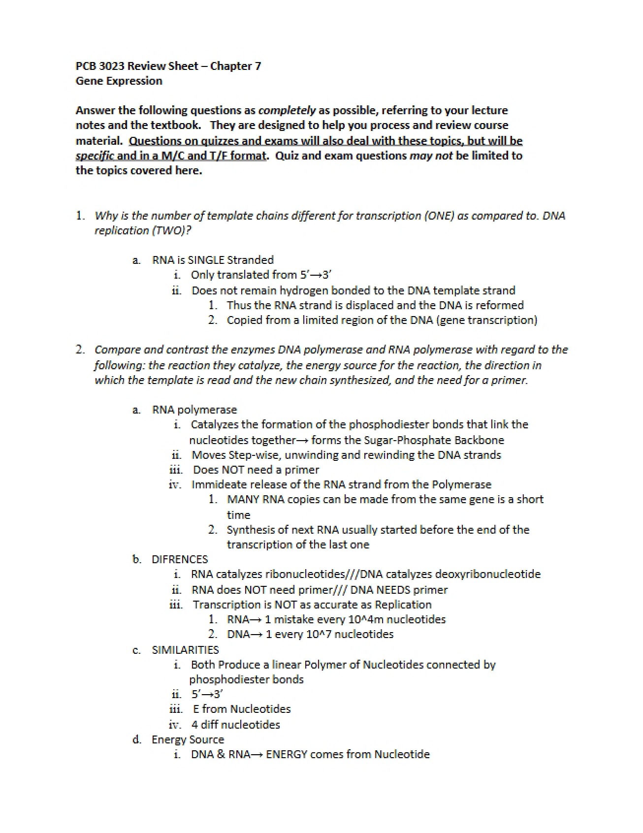 Gene Expression Chapter 7