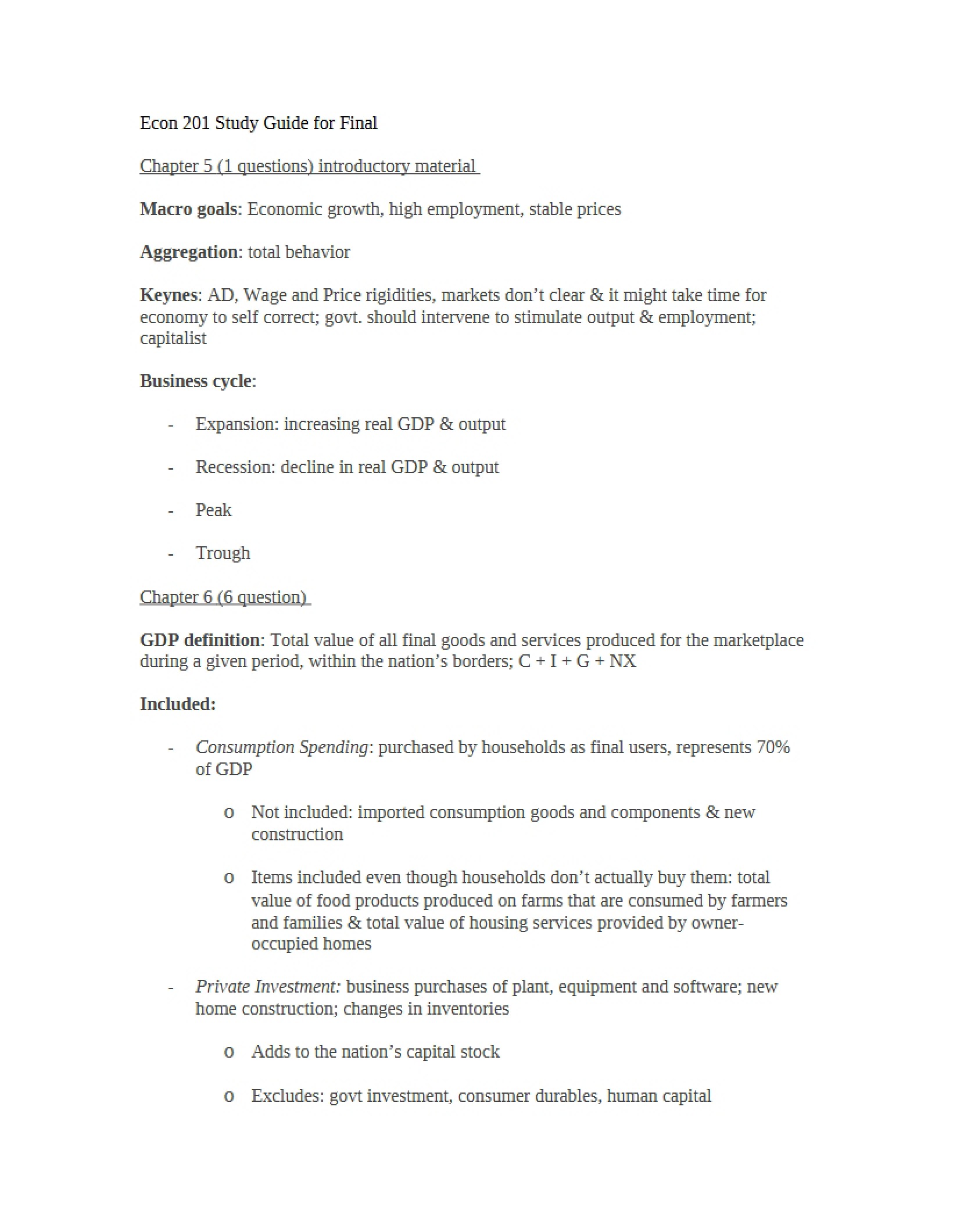 Macro-Econ Study Guide
