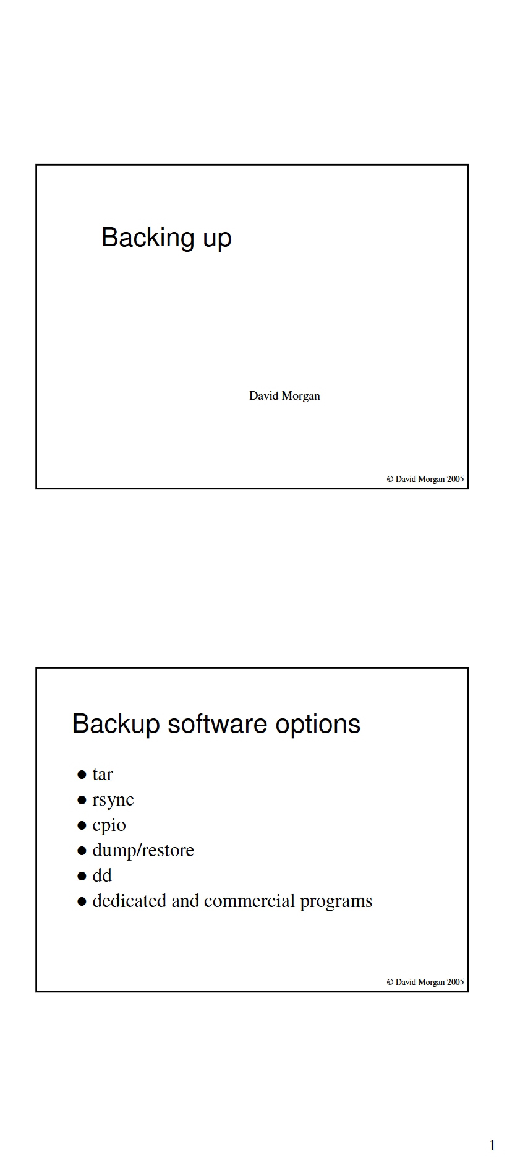 System Backup