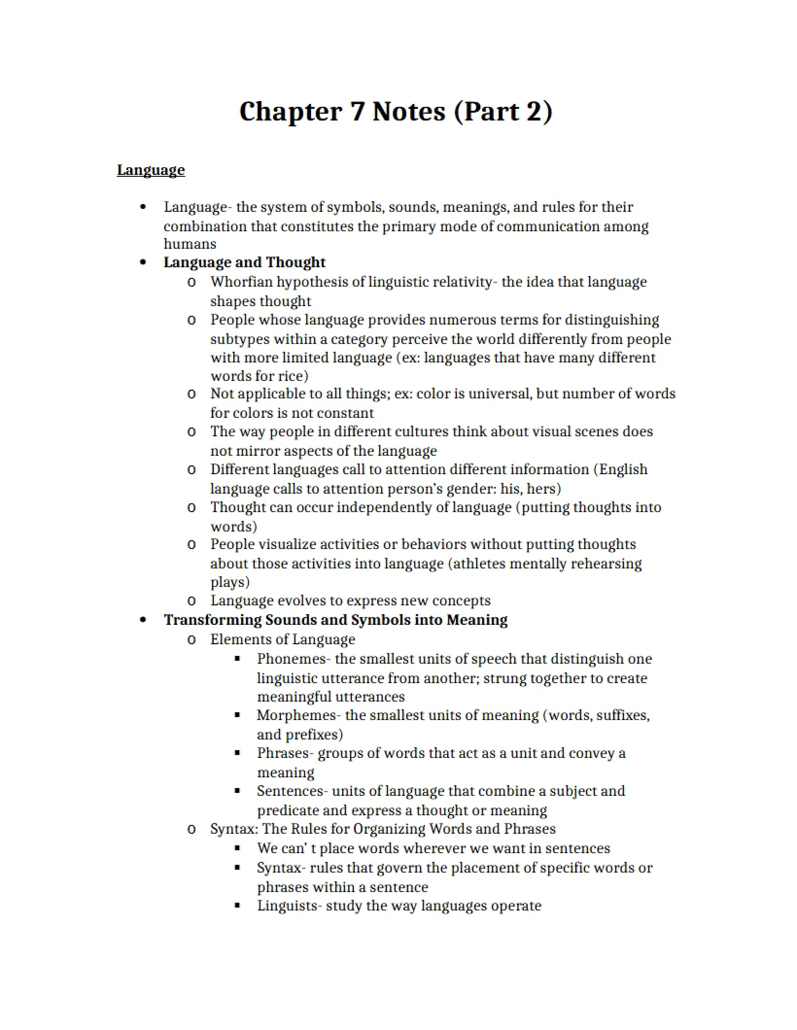 Notes Chapter 7 Part 2