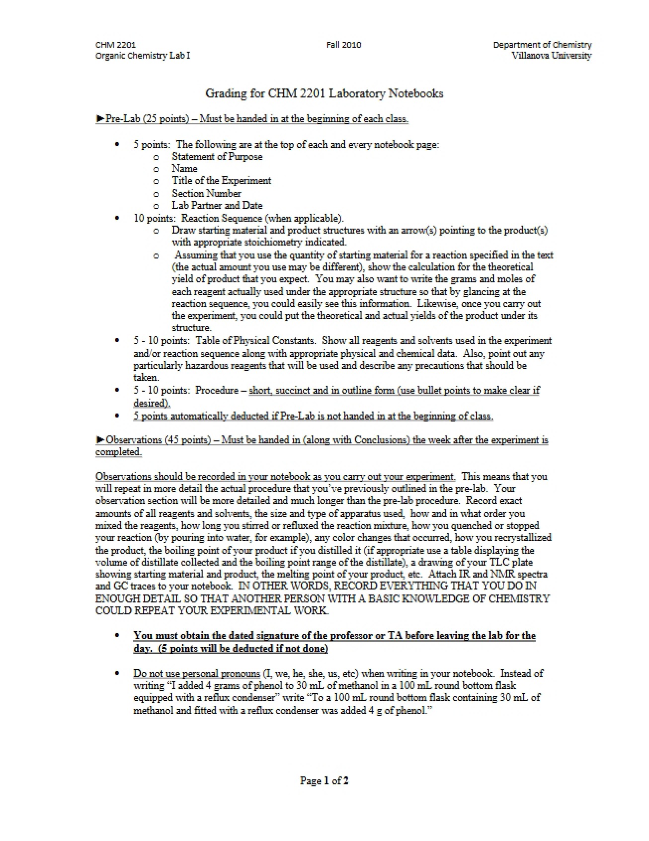 Lab Notebook Guidelines