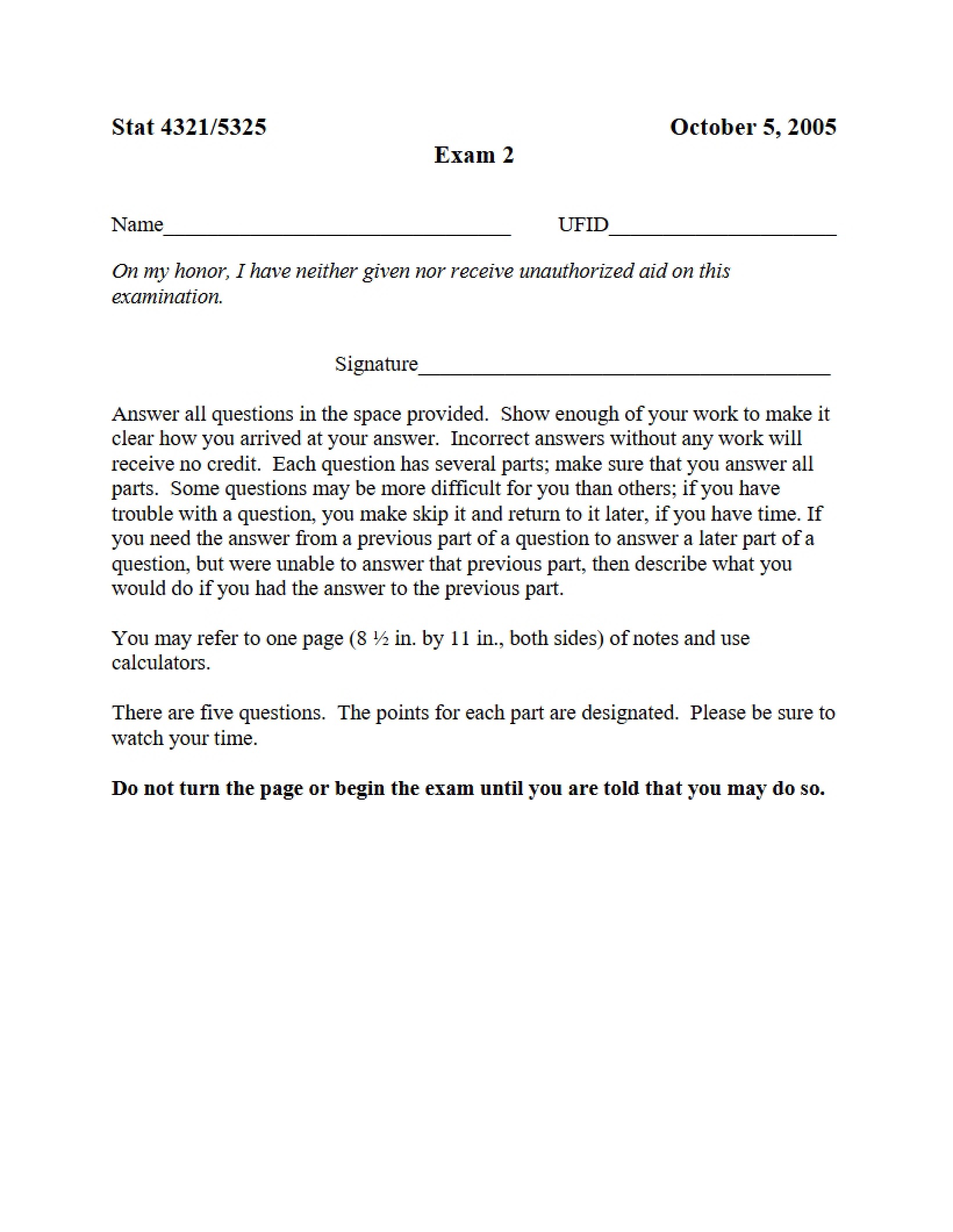 Exam Two