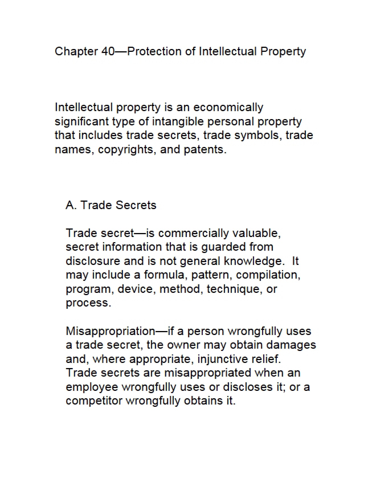 Intellectual Property Protection - Ch 40