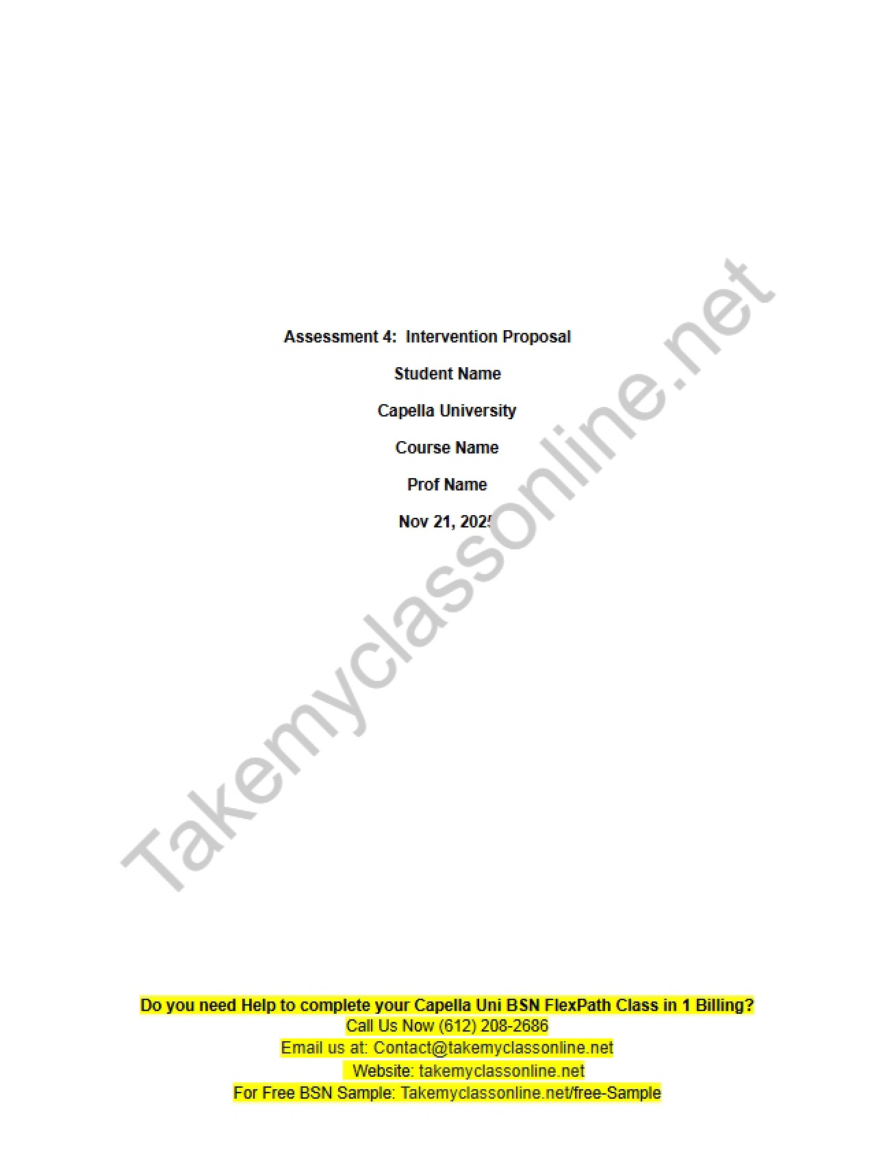 Proposal for Intervention (Assessment 4)