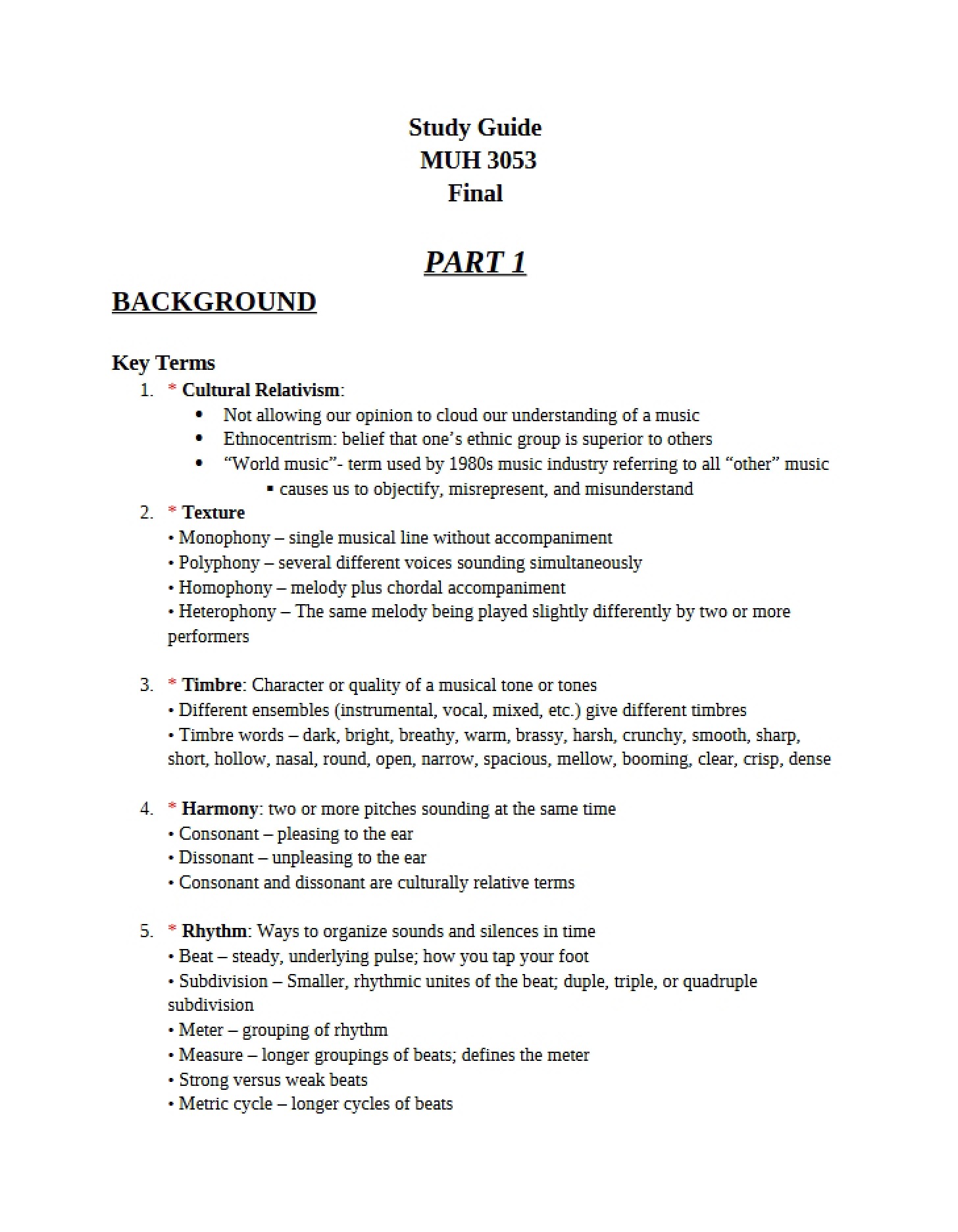 General Study Guide