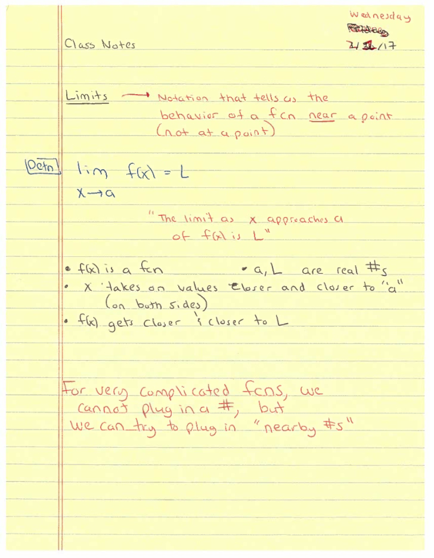 Math 234 Notes Feb 01, 2017