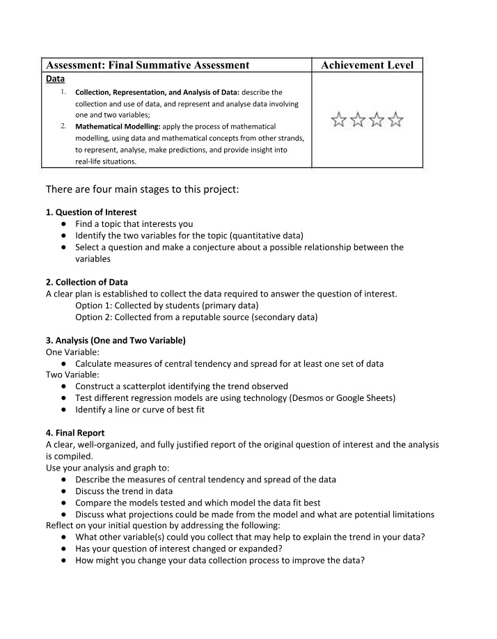 Data Analysis and Mathematical Modeling - A Collection Guide