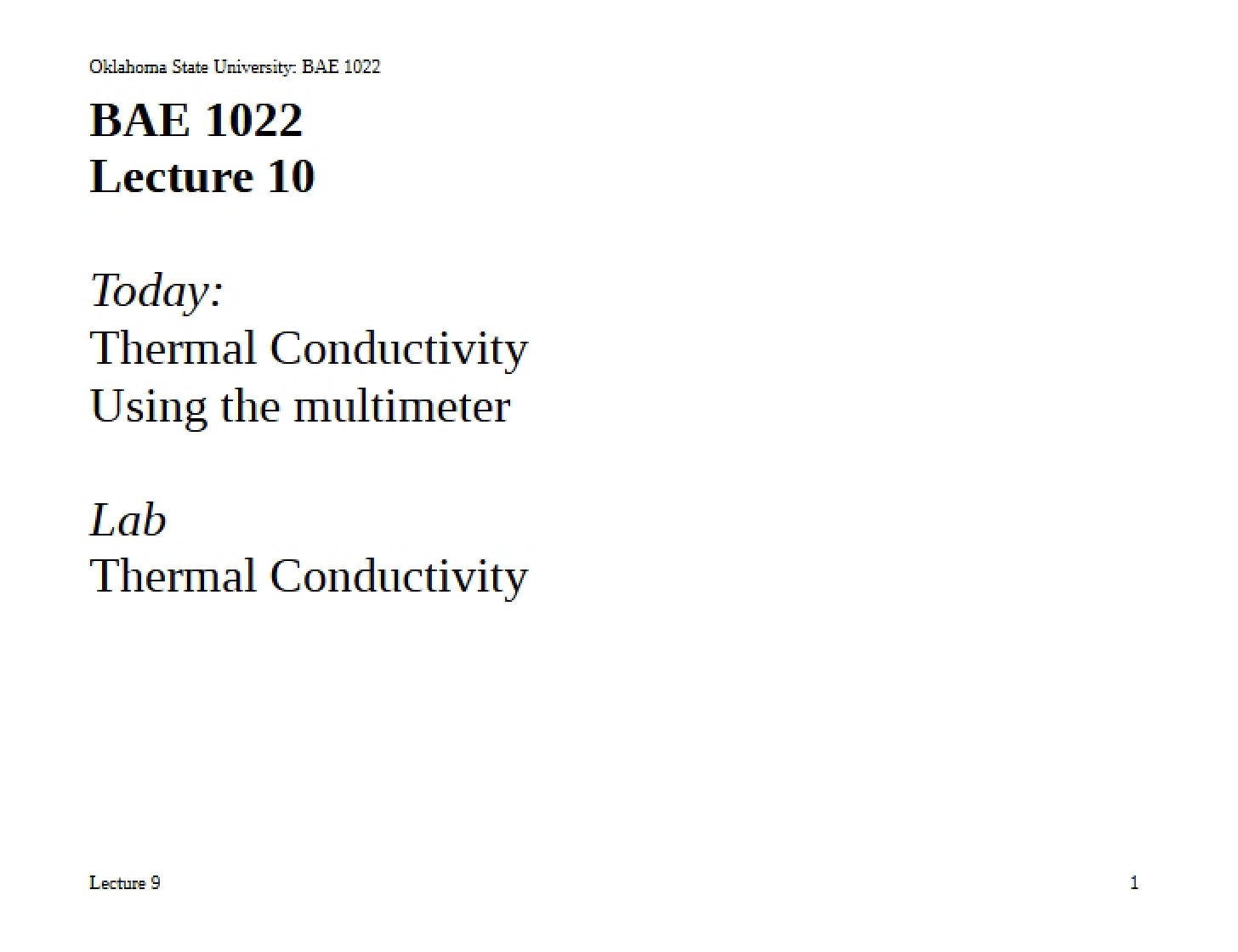 Lecture 10 BAE 1022