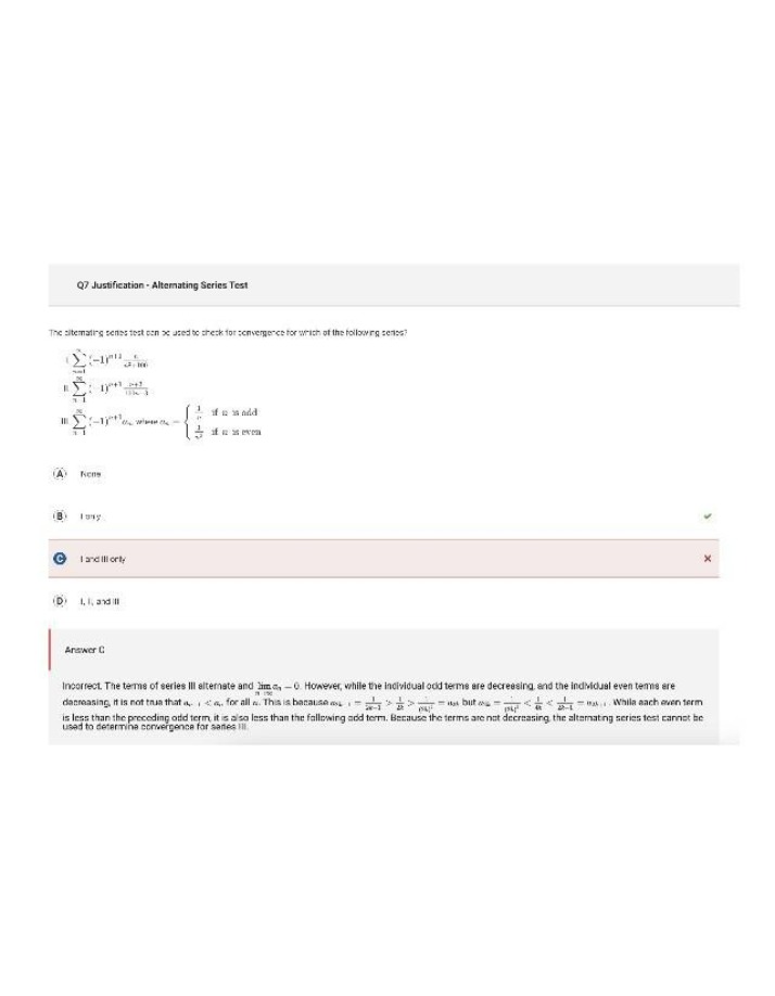 Justification for the Alternating Series Test