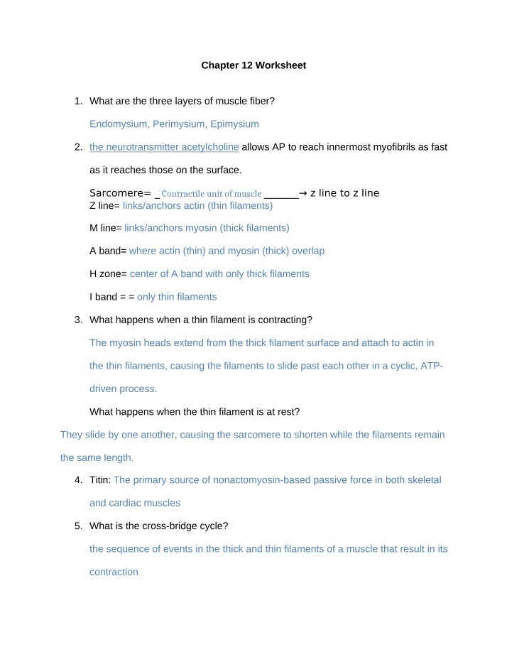 Worksheet for Chapter 12