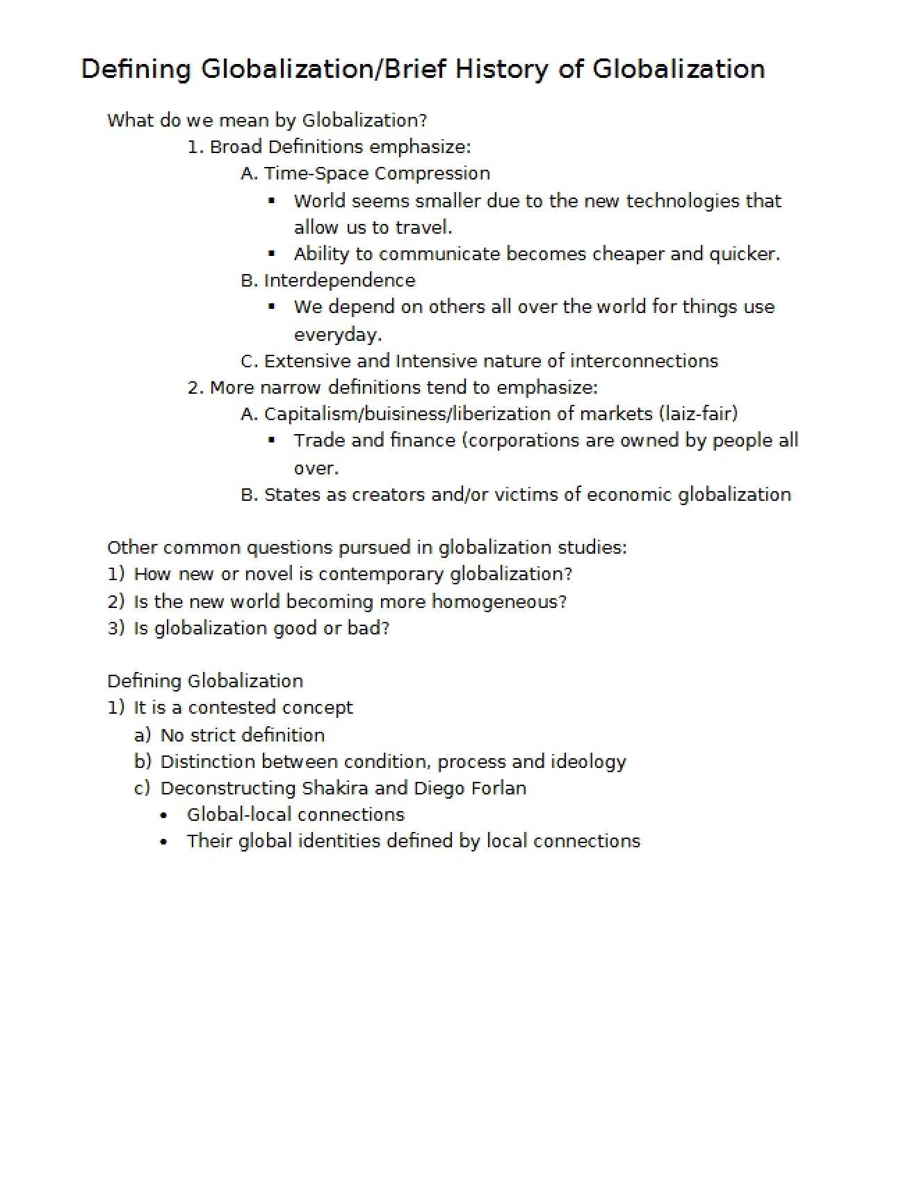 Brief History and Definition of Globalization