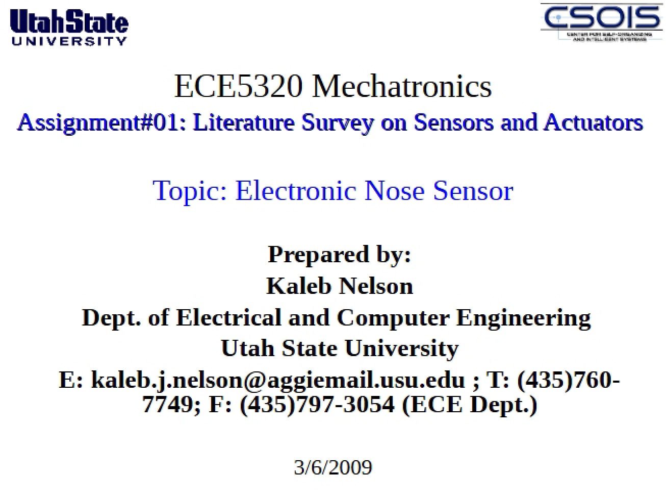 Sensing Device Electronic Nose