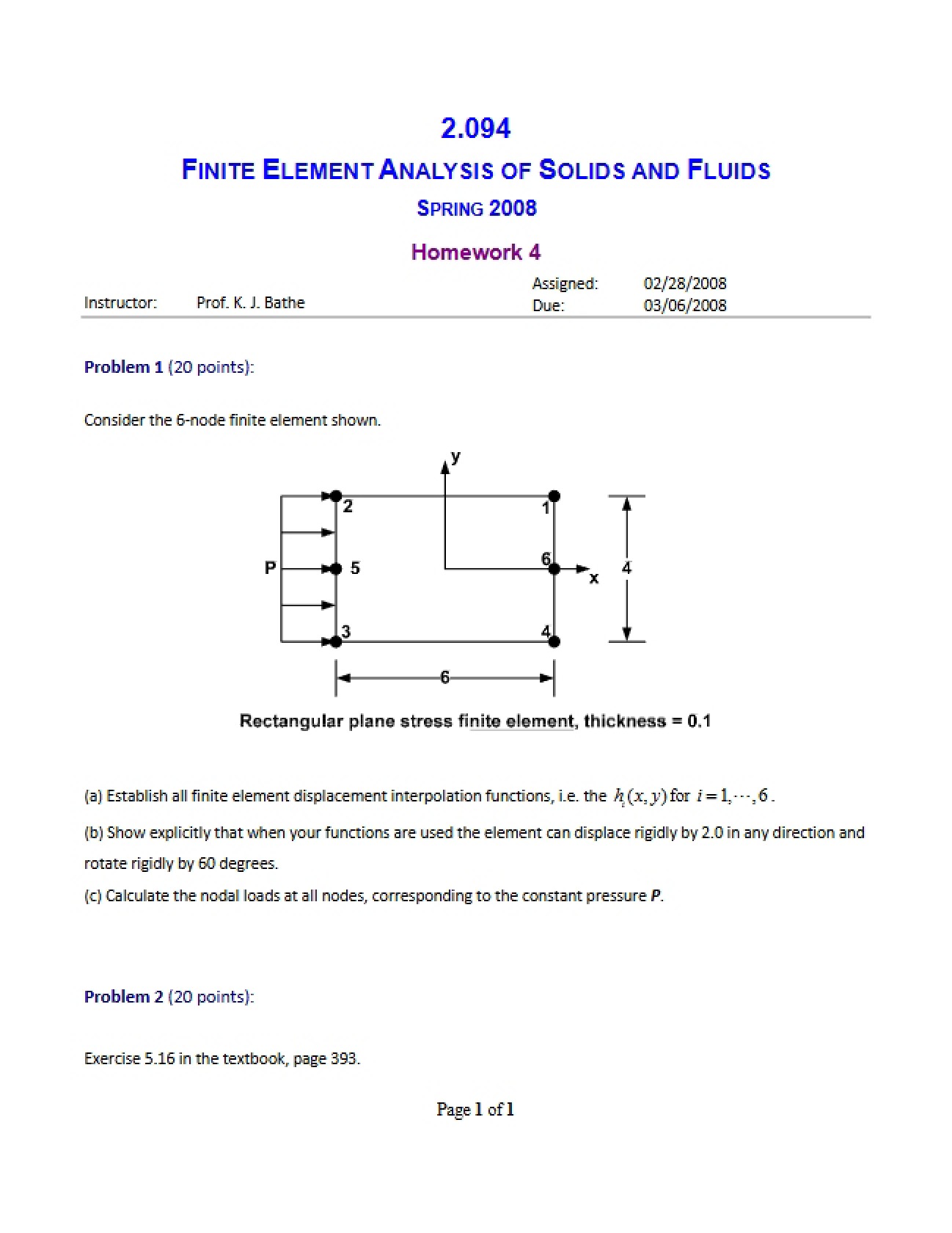 Fourth Homework Assignment