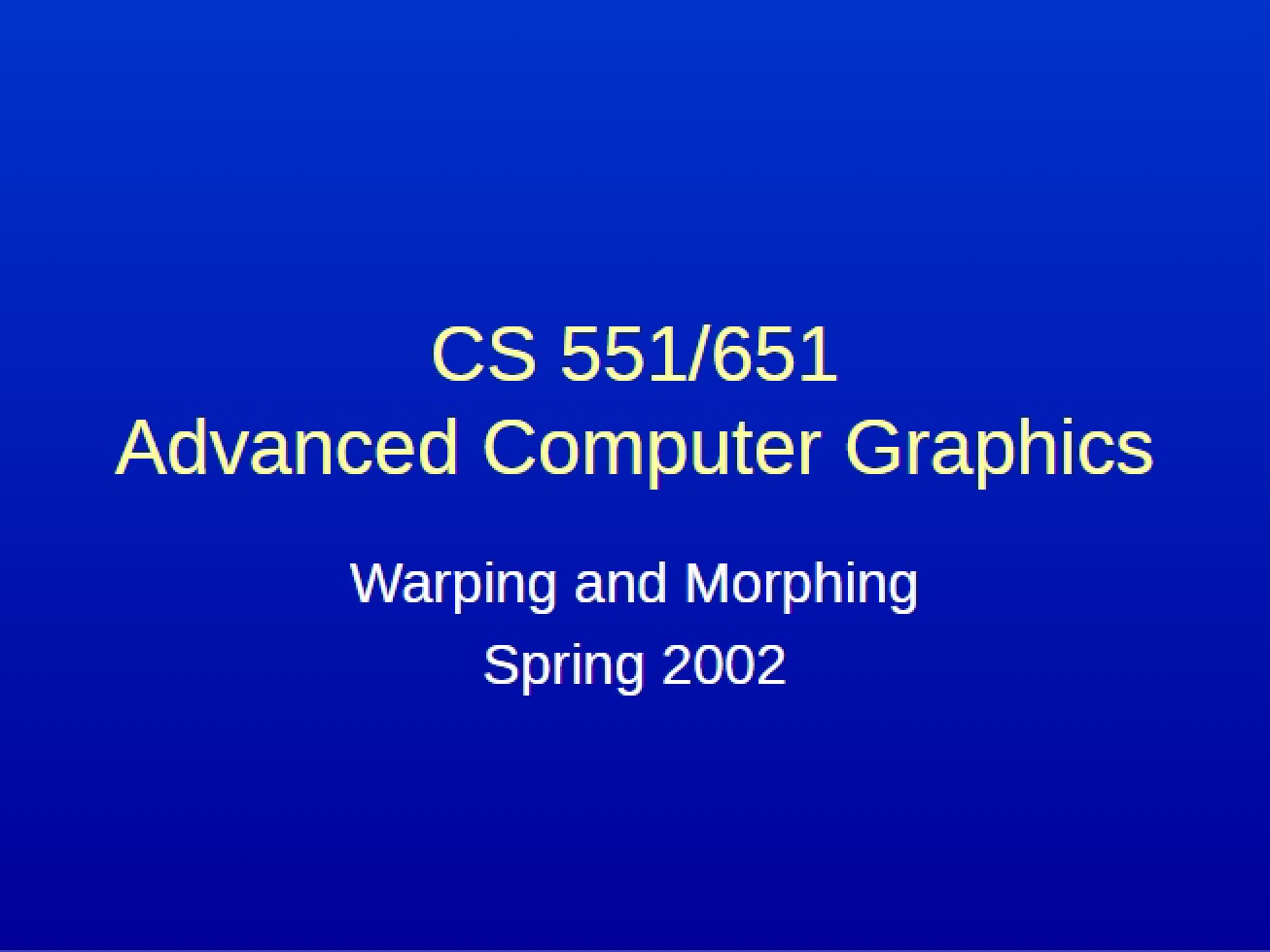 Morphing and Warping