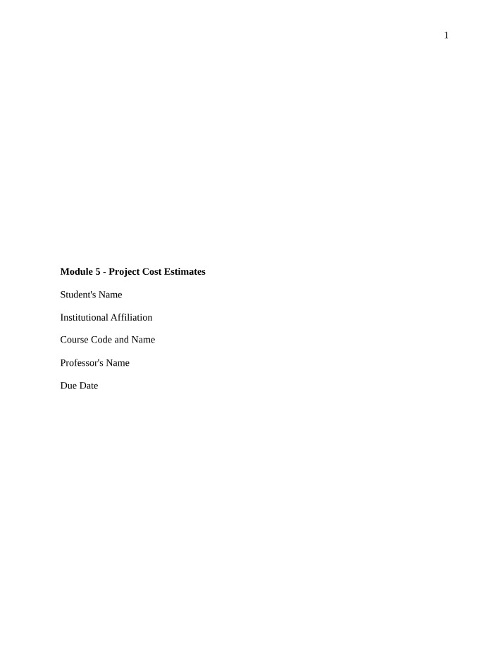 High-Level Project Cost Estimates for Apple