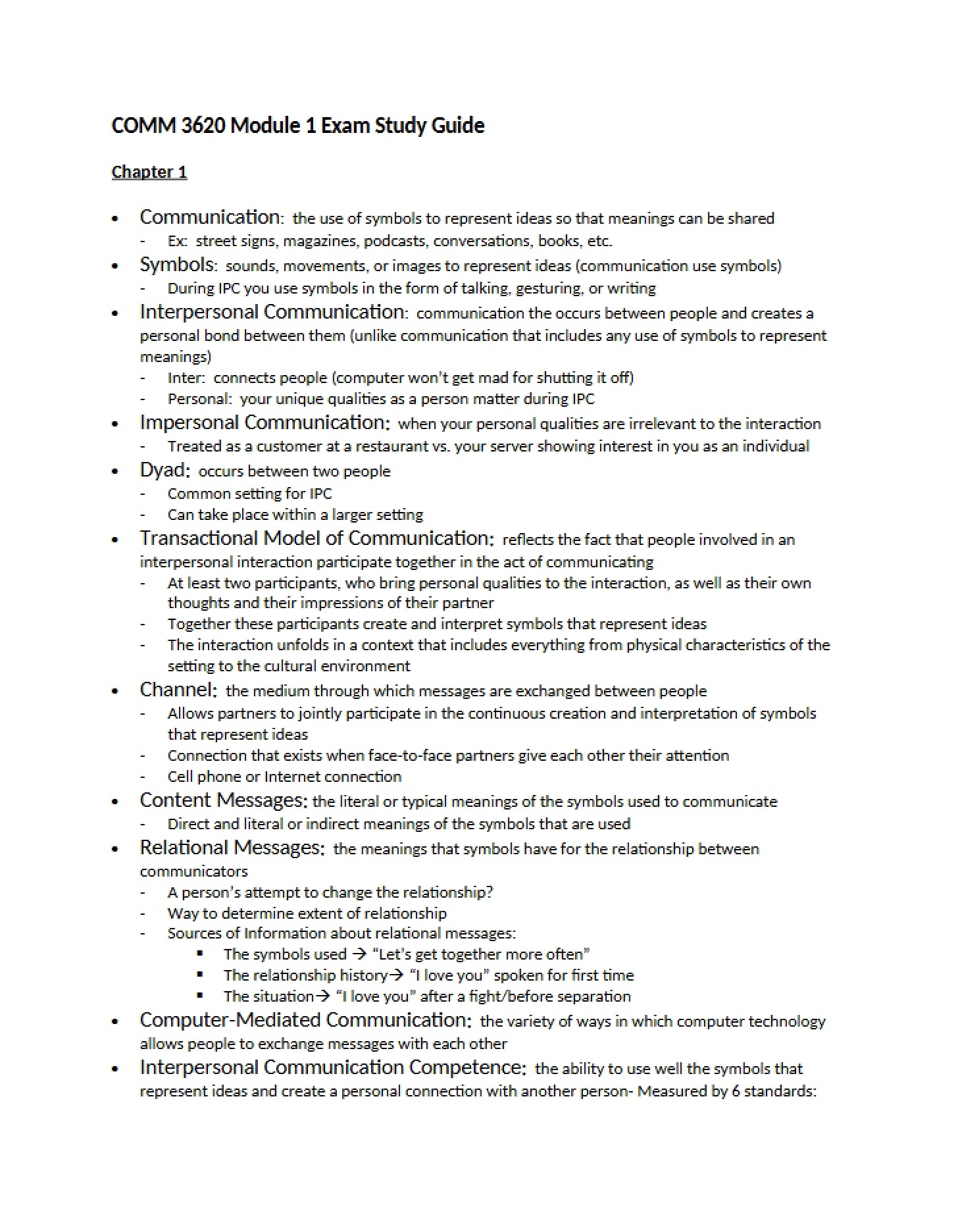 Communication Chapter 1
